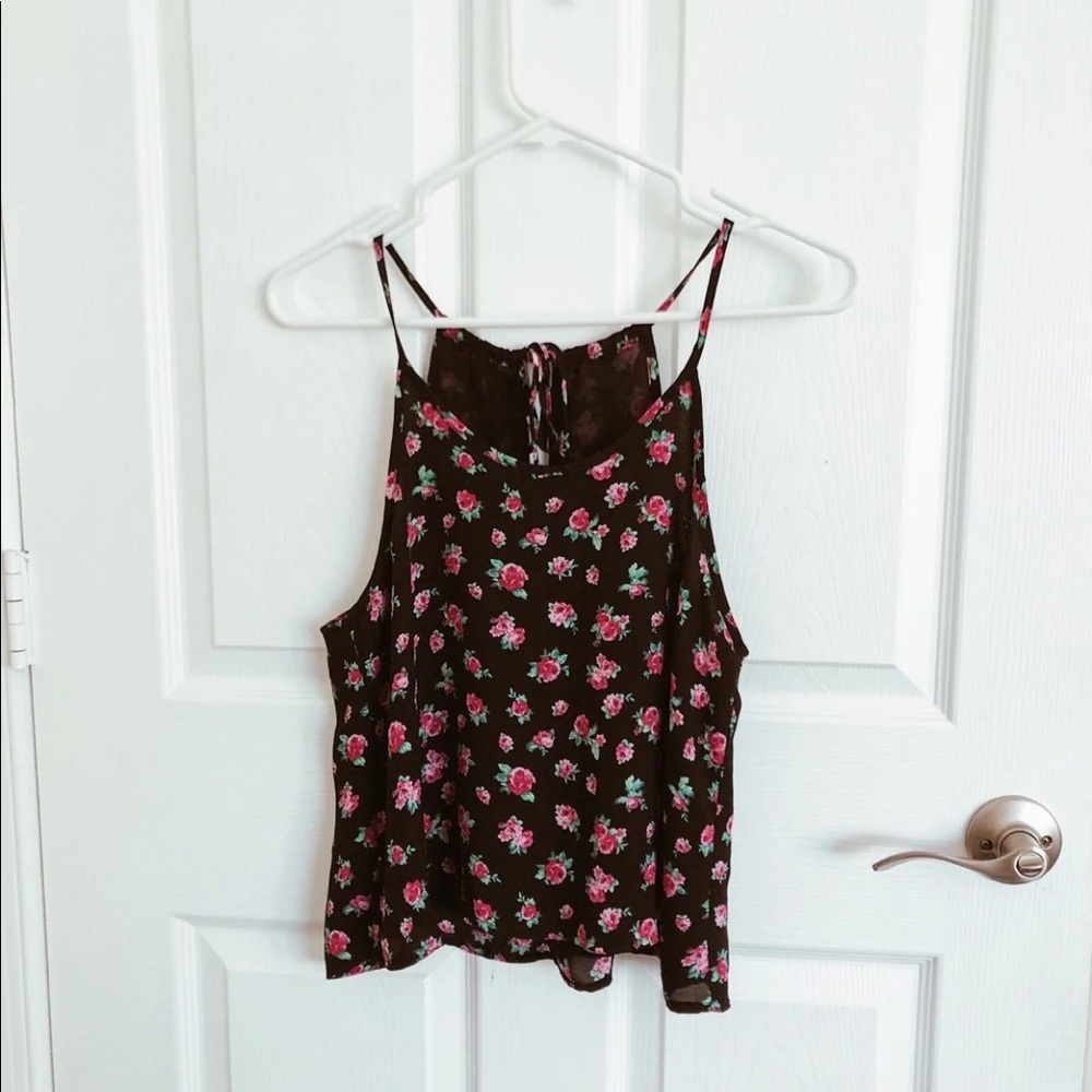 Forever 21 purple flower Tank Top